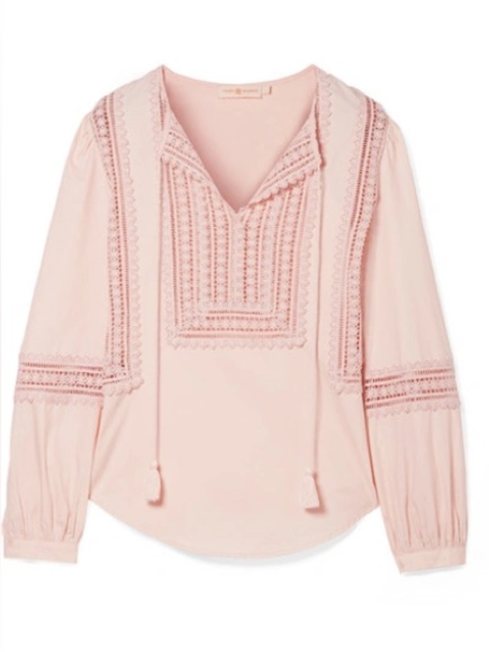 Tory Burch. Marissa Cotton Poplin Blouse. Pale Pink. Size 2.